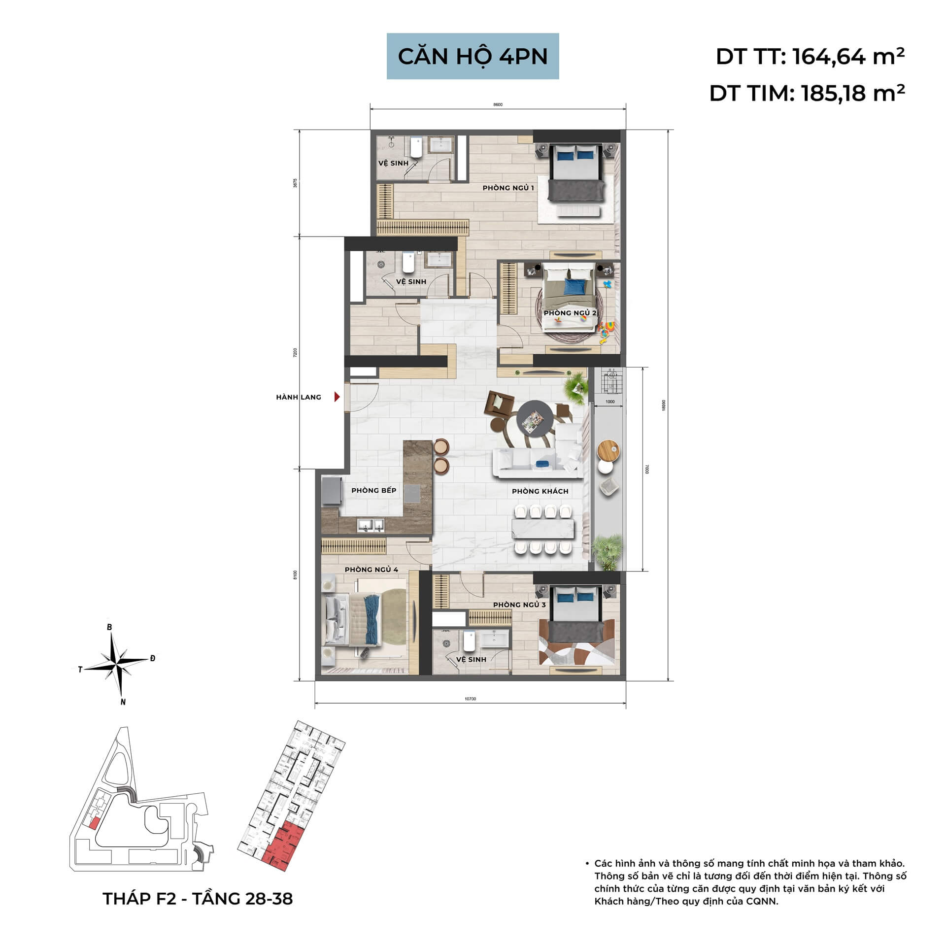 thiết kế căn hộ 4 phòng ngủ dự án sun group mê linh